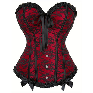 Corselet acetinado com renda