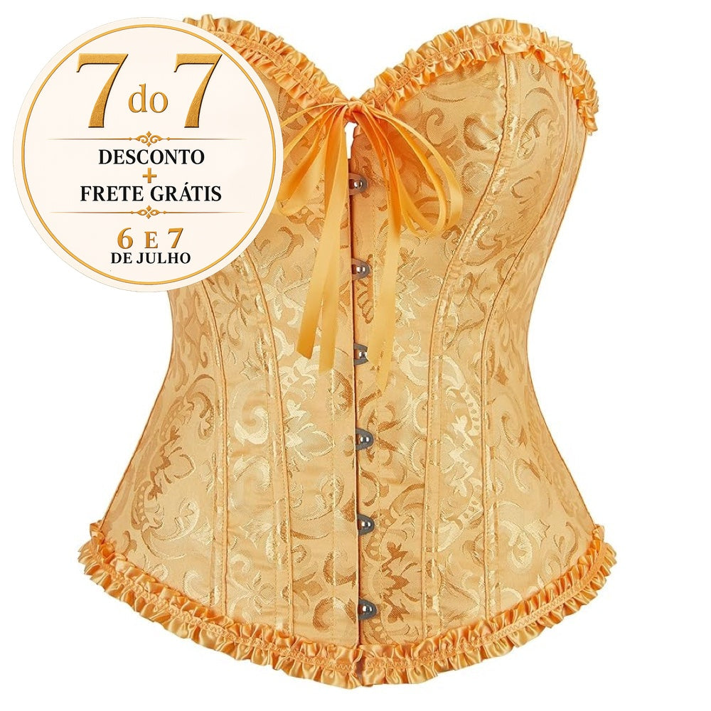 Corselet amarelo dourado com laço