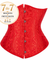 Corselet underbust vermelho brocado