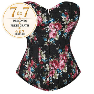 Corselet floral preto