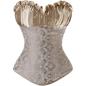 Corselet brocado e cetim