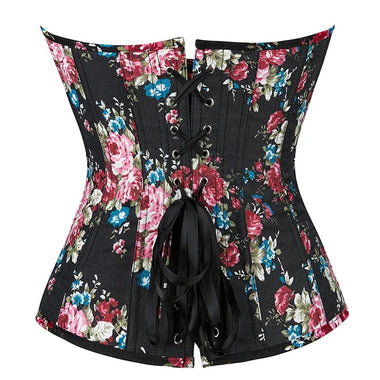 Corselet floral preto