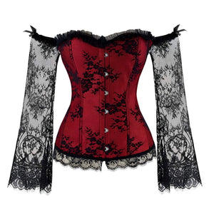 Corselet mangas de renda - frente