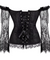 Corselet preto mangas de renda