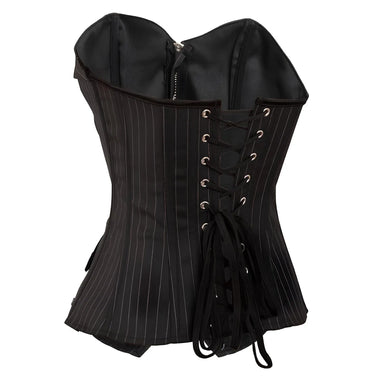 Corselet risca de giz com zíper