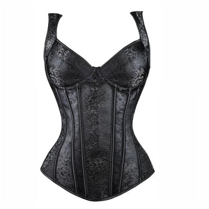 Corselet brocado com alças - frente