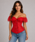 Corselet vermelho ombro a ombro