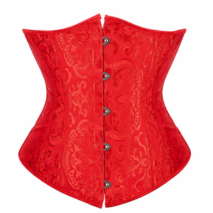 Corselet underbust vermelho brocado