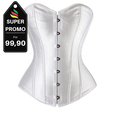 Corselet branco acetinado