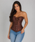 Corselet marrom com laço