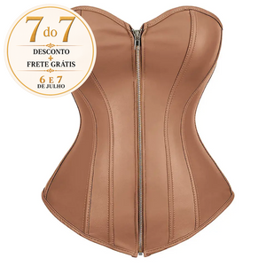 Corselet marrom com zíper
