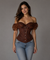 Corselet marrom ombro a ombro
