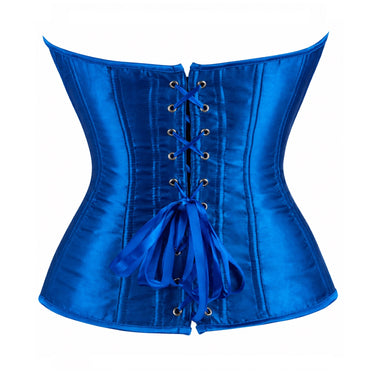 Corselet azul acetinado