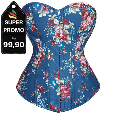 Corselet azul floral