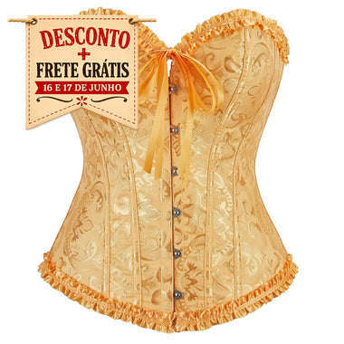 Corselet amarelo dourado com laço