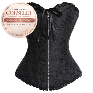 Corselet com laco e ziper - Semana do Corselet