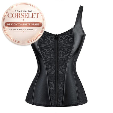 Corselet com ziper e renda - Semana do Corselet