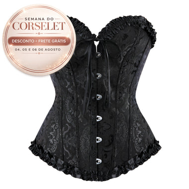 Corselet preto com laco - Semana do Corselet