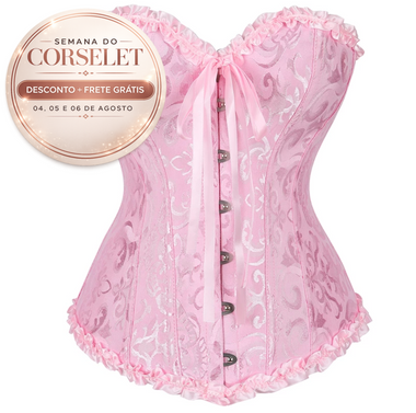 Corselet rosa com laco - Semana do Corselet