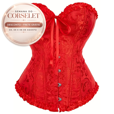 Corselet vermelho com laco - Semana do Corselet