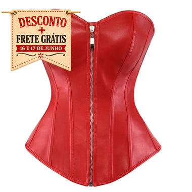 Corselet vermelho com zíper
