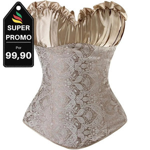 Corselet brocado e cetim
