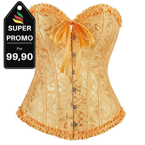 Corselet amarelo dourado com laço