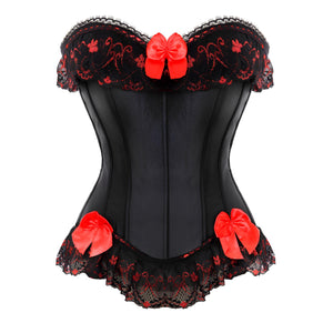 Corselet com laços vermelhos