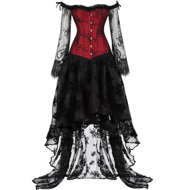 Corselet com mangas e saia