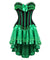 Corselet verde laços e renda com saia
