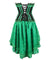Corselet verde laços e renda com saia