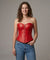 Corselet vermelho com zíper