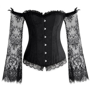 Corselet mangas de renda