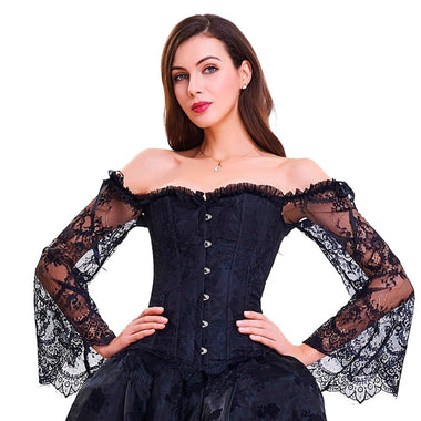 Corselet mangas de renda