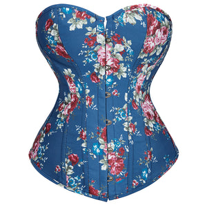 Corselet azul floral
