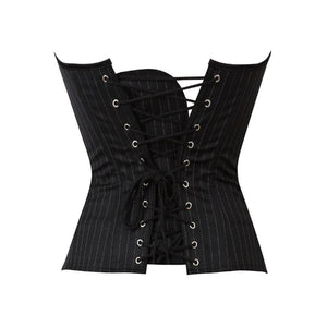 Corselet risca de giz com ziper