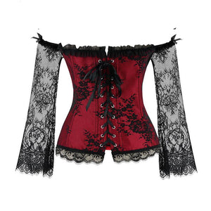 Corselet mangas de renda