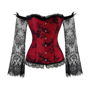 Corselet mangas de renda