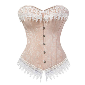 Corselet rose com renda