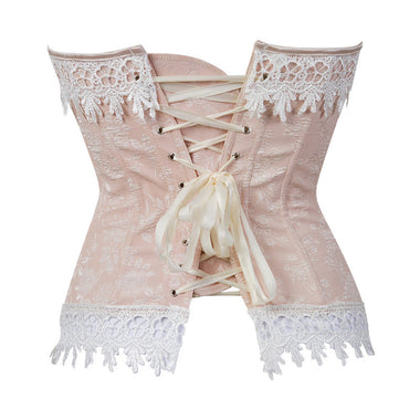 Corselet rose com renda